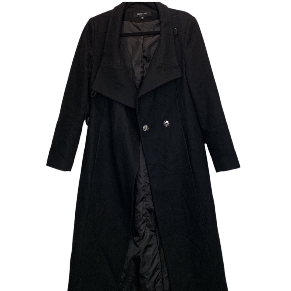Kenneth Cole New York black long coat size 10
